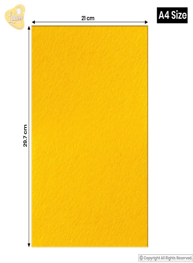 Lakeer A4 Felt Sheets 29.7cm X 21cm Set 10 Mango Yellow Color Felt Sheets Stiff Fabric Hard Squares Craft Felt 1mm Thickness for Kids School DIY Crafting Project - Image 2